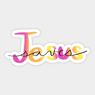 Jesus Saves Multicolor Sticker